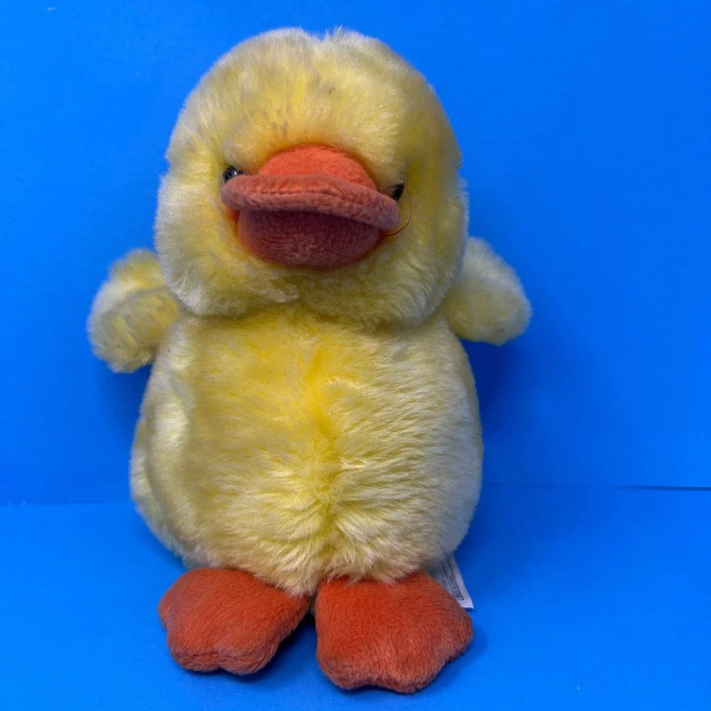 1999 Gemmy Singing Duckling Plush 6in‎ Yellow Electronic Musical Toy Duck